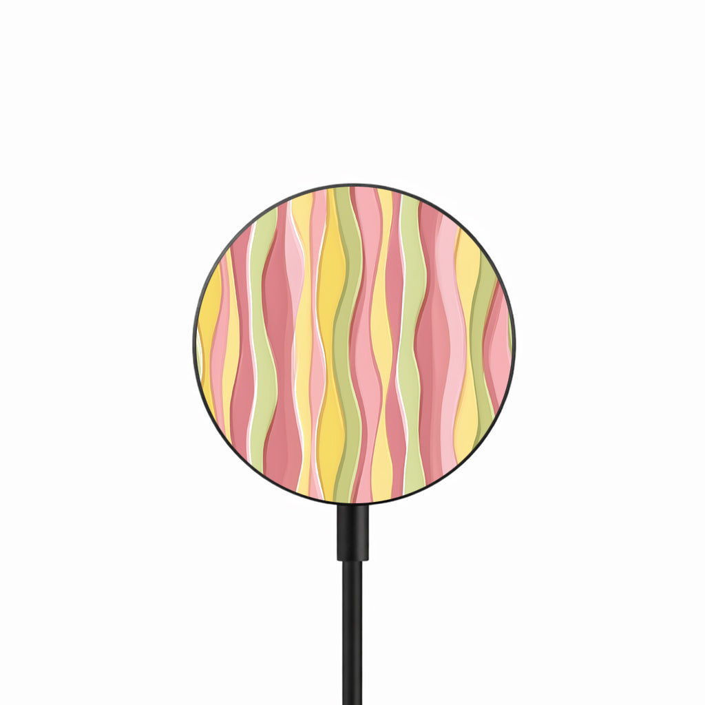 Pastel Wave Stripes 25W Qi2.2 magnetic wireless charger front view