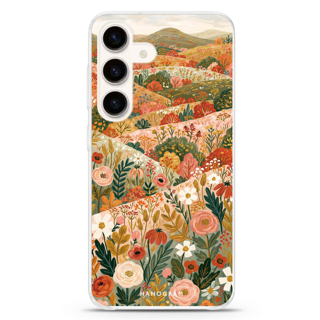 Hills Sewn with Flowers Samsung Galaxy Ultra Clear Case — front view