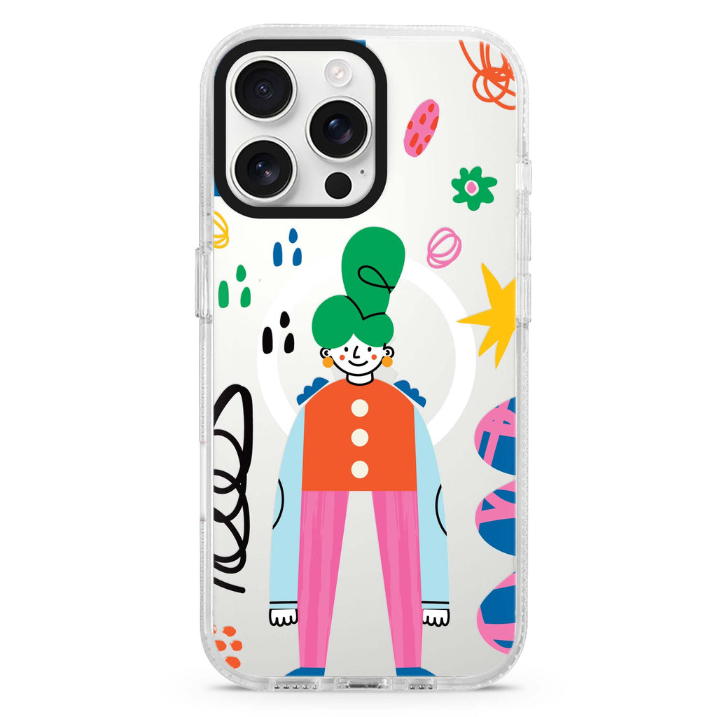 Abstract People MagSafe Compatible iPhone 16 Pro Ultra Clear Case - Personalized and Stylish Protection