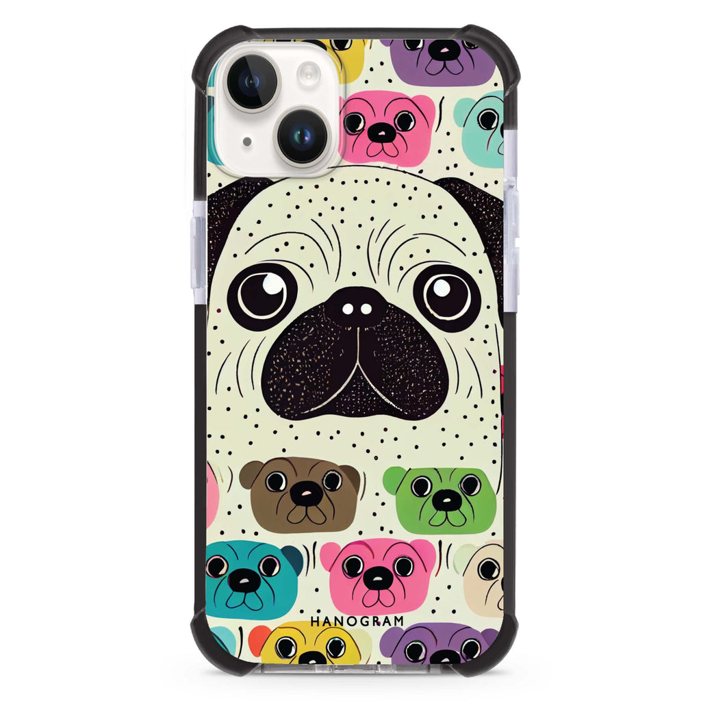 Pug Face iPhone 15 Plus MagSafe Compatible Ultra Shockproof Case