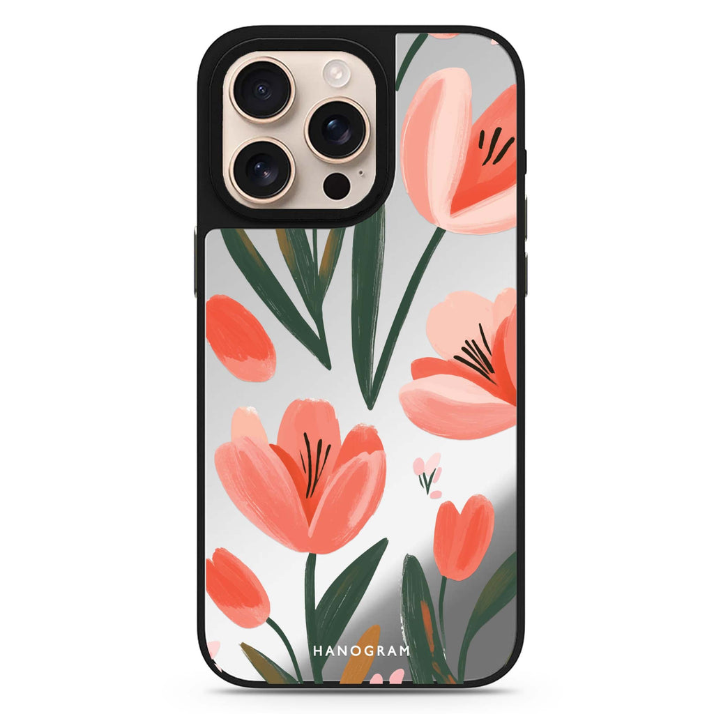 Tulip Joy iPhone floral design iPhone 16/15/14 Pro Max & Pro mirror case