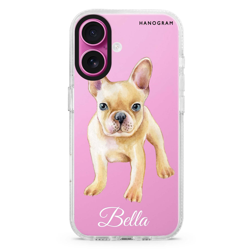 Cute Dog Custom iPhone 16/16 Plus Clear Case | HANOGRAM Hanogram Cute Dog Custom iPhone 16/16 Plus Clear Case | HANOGRAM Hanogram
