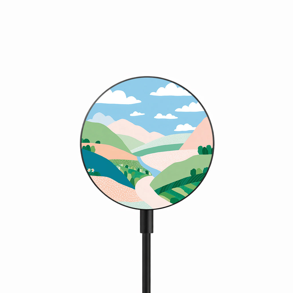 Peaceful Valley Path 25W Qi2.2 magnetic wireless charger front view