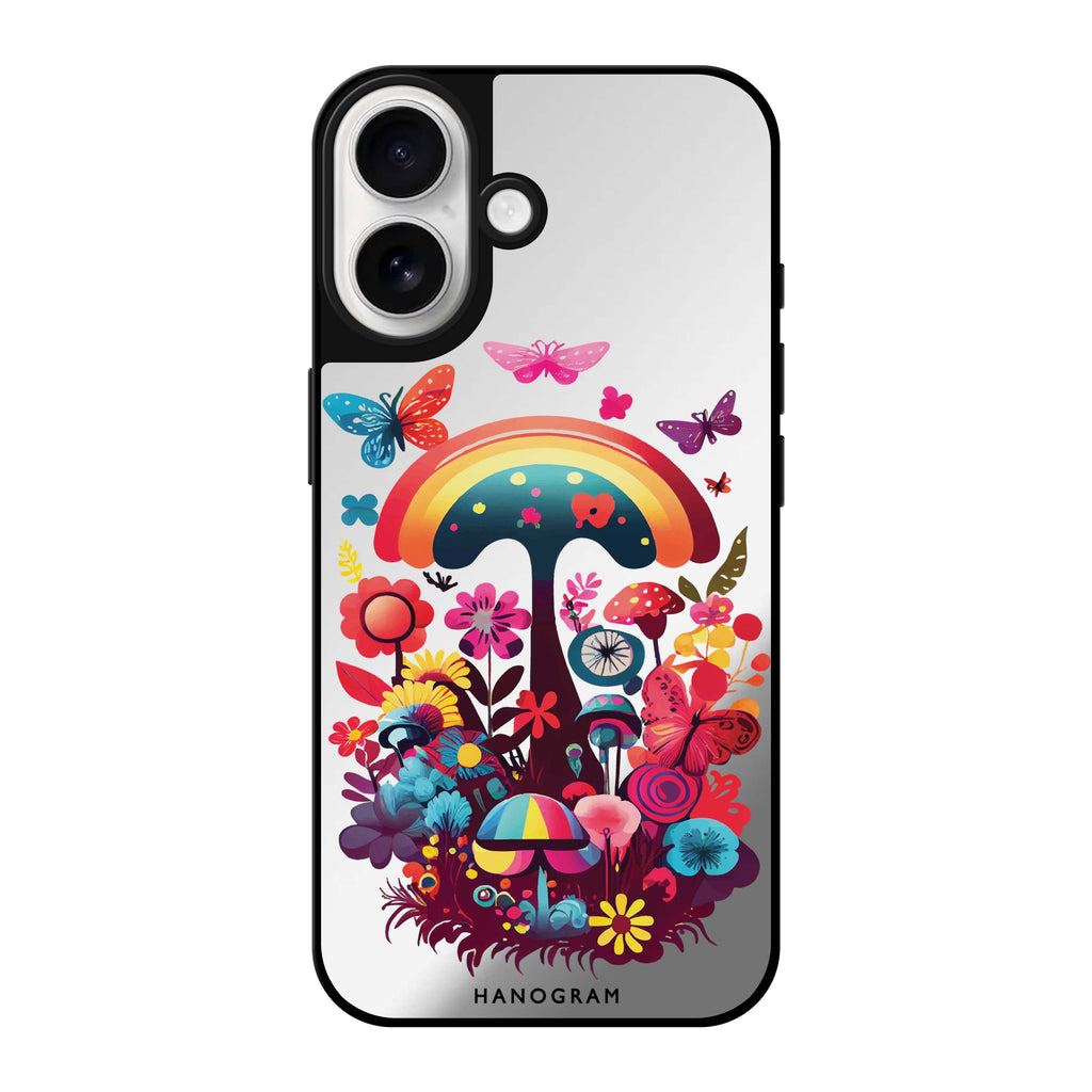 Reflective iPhone 16 Mirror Case –Magic Garden Design