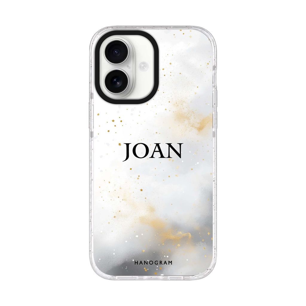 Starlight Haze personalized name iPhone 17 ultra clear MagSafe case, front product view