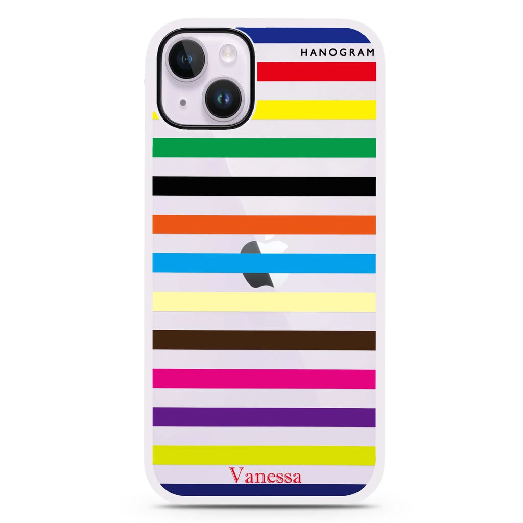 colorful stripe iPhone 15 Plus Impact Guard Bumper Case