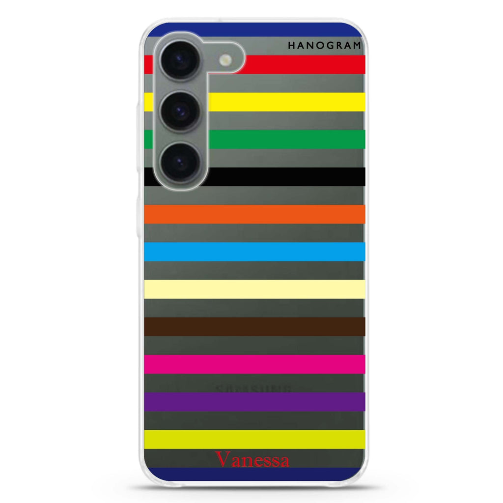 colorful stripe personalized ultra-clear case for Samsung Galaxy S23/S22, front view