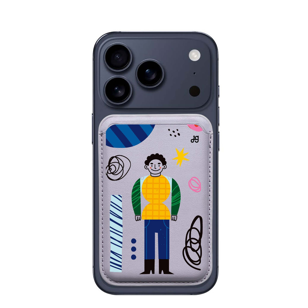Abstract People MagSafe wallet for iPhone, slim magnetic card holder, main view