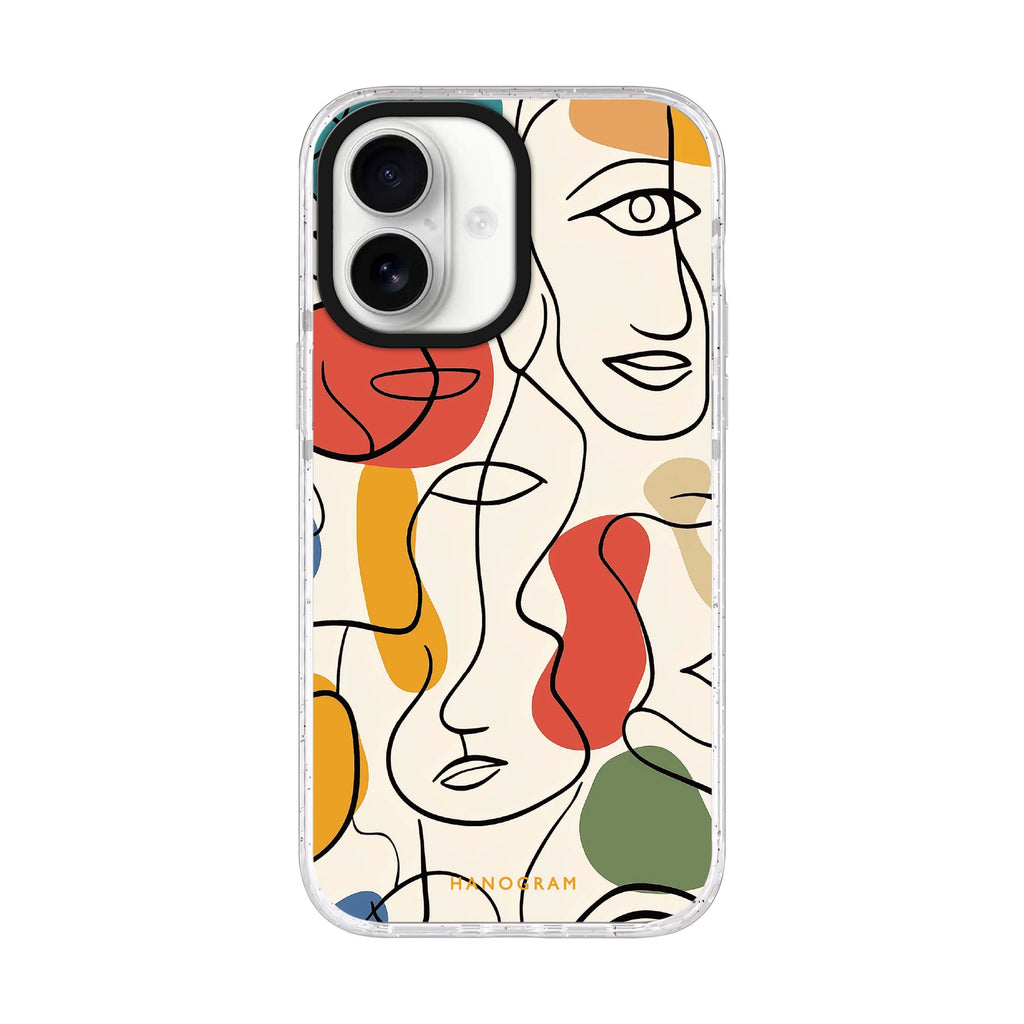 Faces of Joy iPhone 17 ultra clear MagSafe case, front product view
