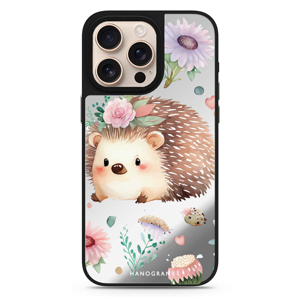 Hedgehog sleek reflective design iPhone 16/15/14 Pro Max & Pro mirror case