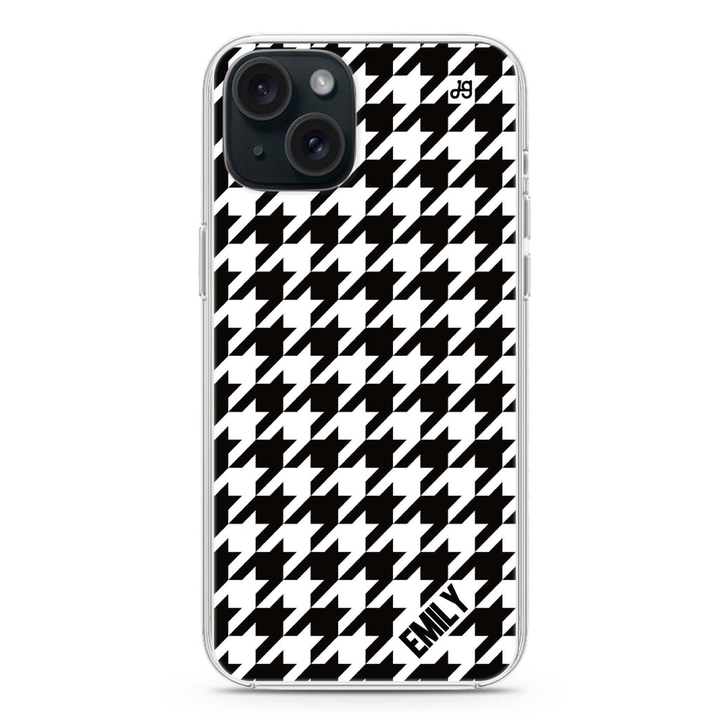 Houndstooth iPhone 15 plus Ultra Clear Case