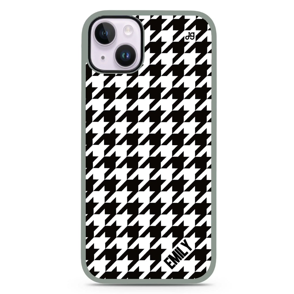 Houndstooth iPhone 15 Plus Impact Guard Bumper Case