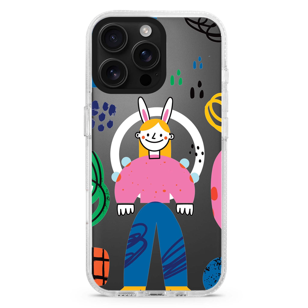 Abstract People MagSafe Compatible iPhone 16 Pro Ultra Clear Case - Personalized and Stylish Protection