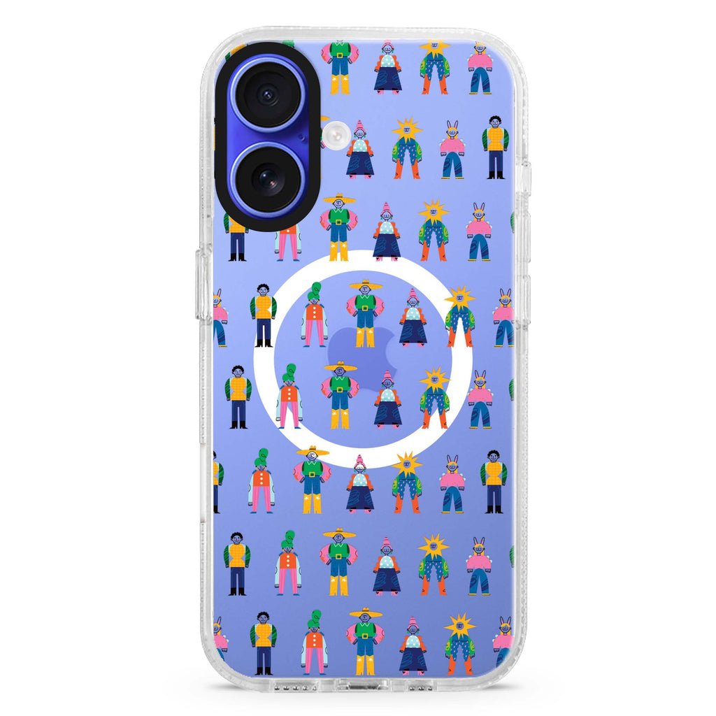Abstract People Family MagSafe Compatible iPhone 16 Ultra Clear Case - Personalized and Stylish Protection