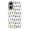 Abstract People Family iPhone 16 and 16 Plus ultra clear case, transparent abstract pattern, front product view