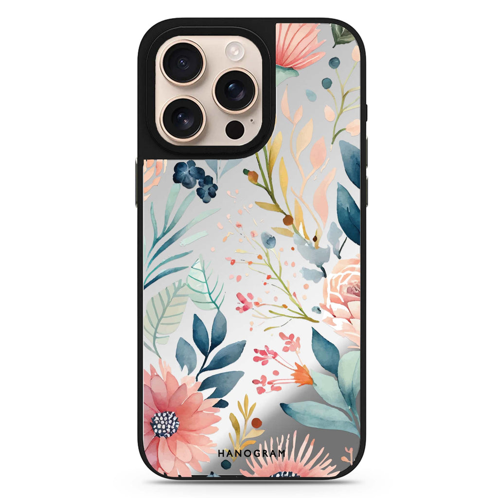Floral Pattern Design 1 floral design iPhone 16/15/14 Pro Max & Pro mirror case
