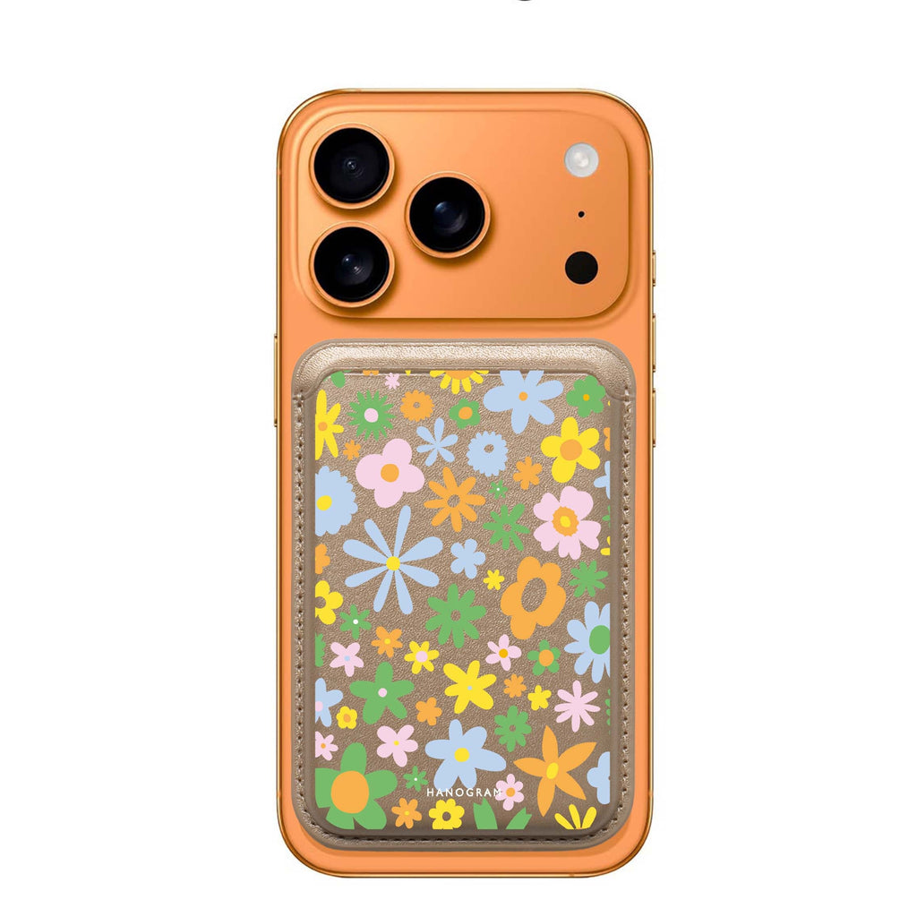 Flowers MagSafe wallet for iPhone, slim magnetic card holder, main view