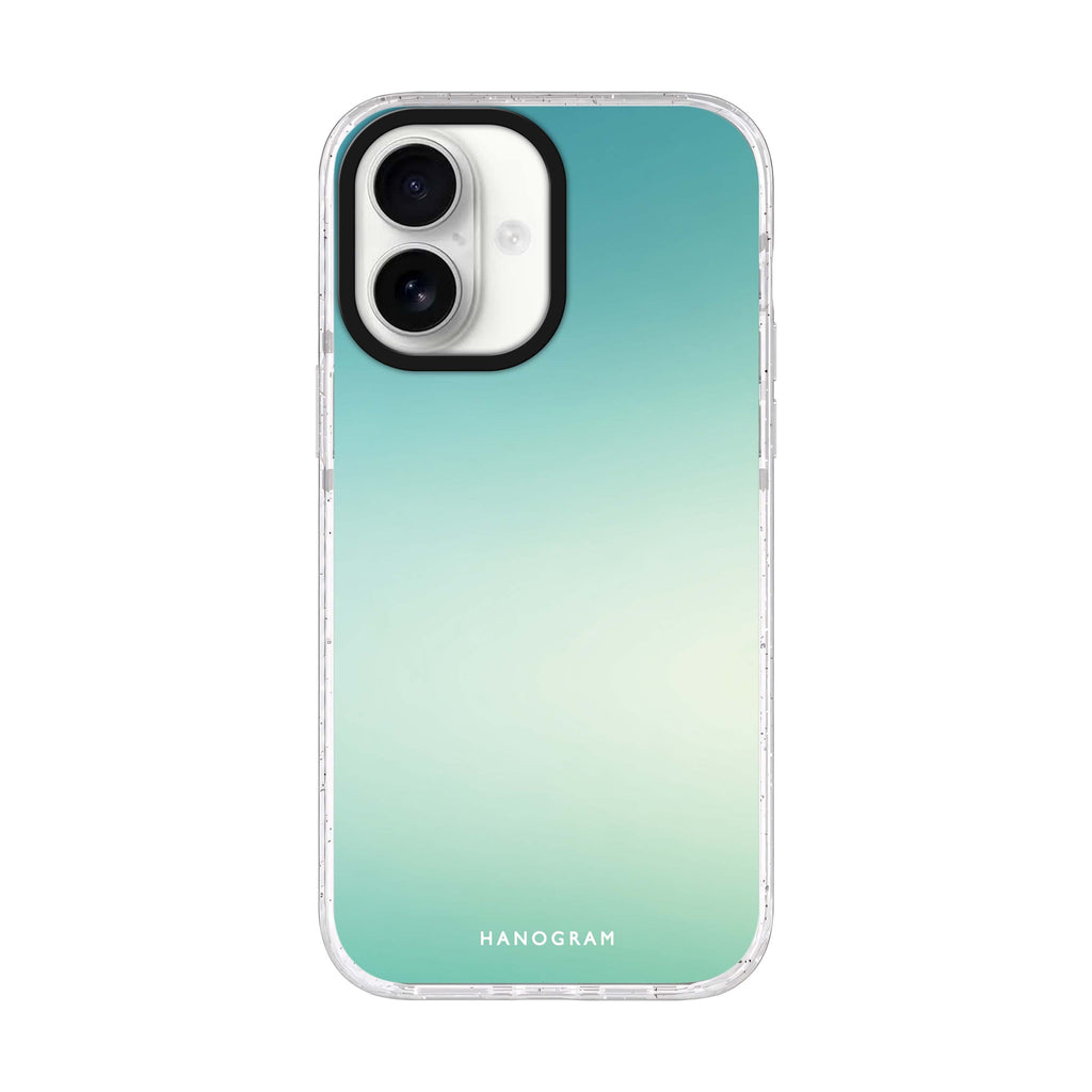 Aqua Haze iPhone 17 ultra clear MagSafe case, front product view