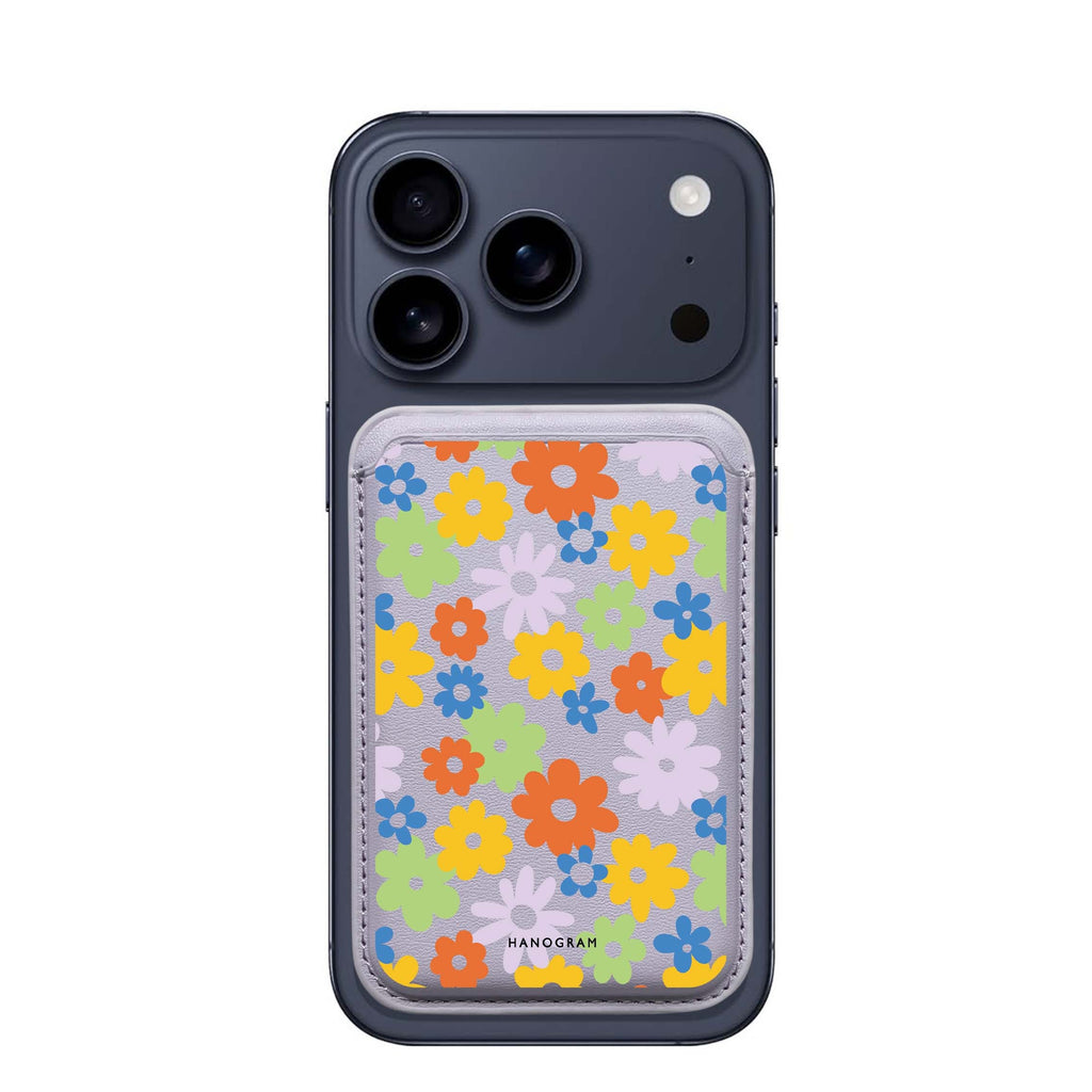 Flowers MagSafe wallet for iPhone, slim magnetic card holder, main view