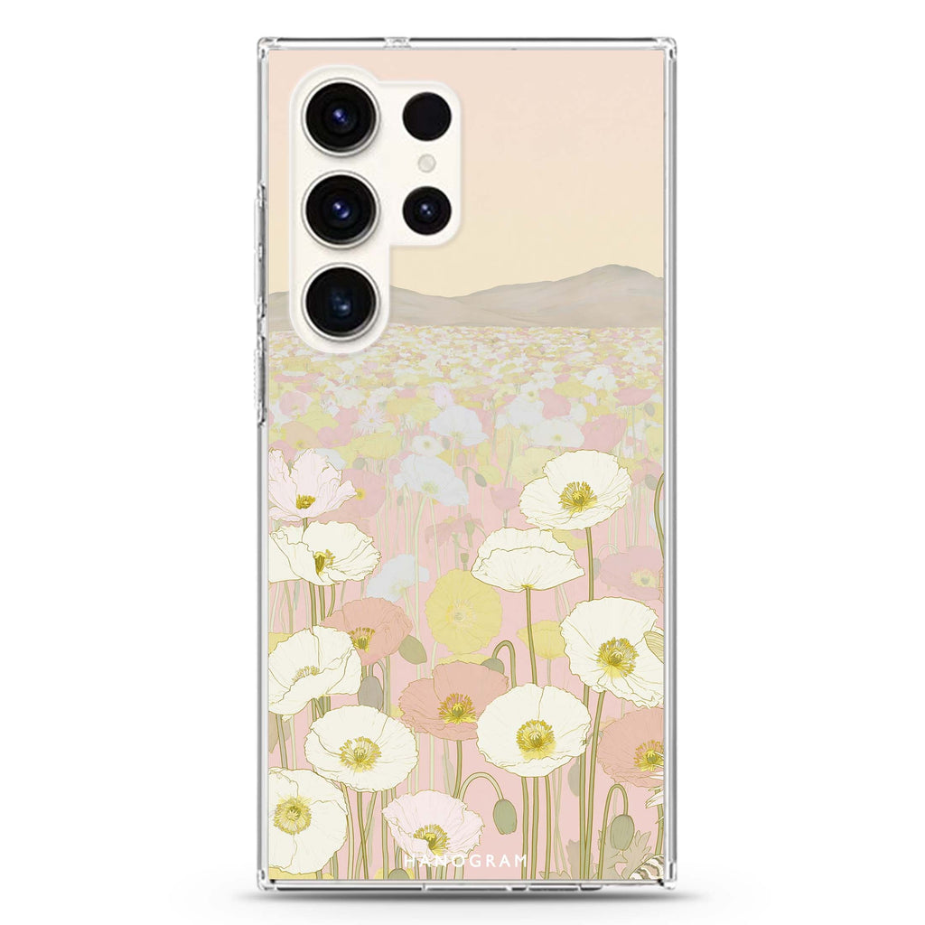 Poppies at First Blush Samsung Galaxy Ultra Clear Case — front view