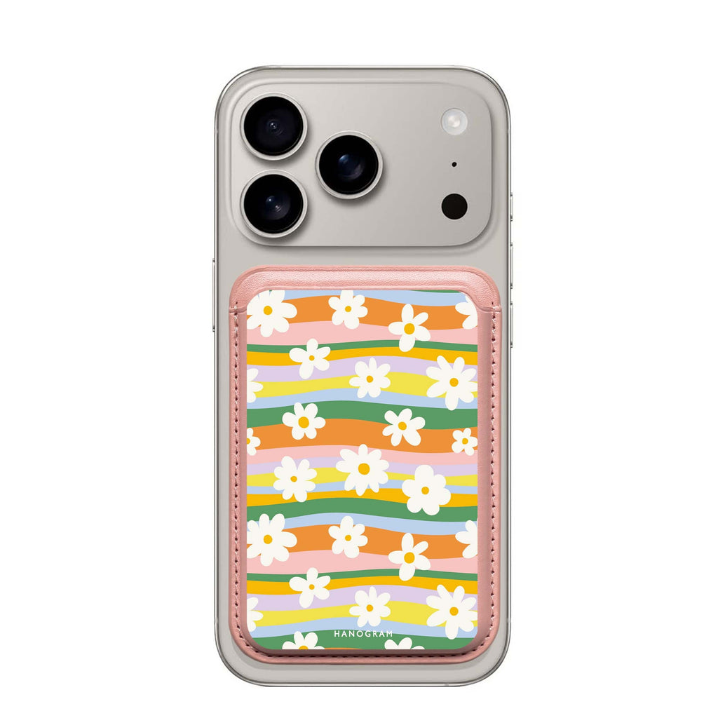 Flowers MagSafe wallet for iPhone, slim magnetic card holder, main view