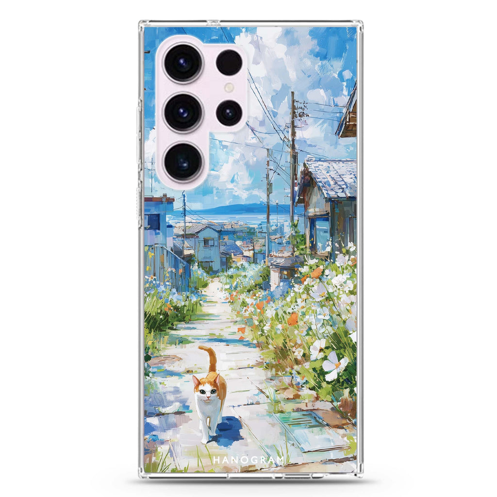 Flowers by the Path Samsung Galaxy S26/S25/S24/S23/S22 Ultra ultra clear case, transparent design, main view