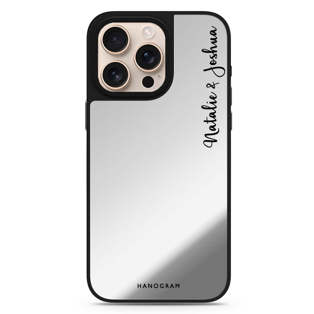 Me & You II personalized name sleek reflective design iPhone 16/15/14 Pro Max & Pro mirror case