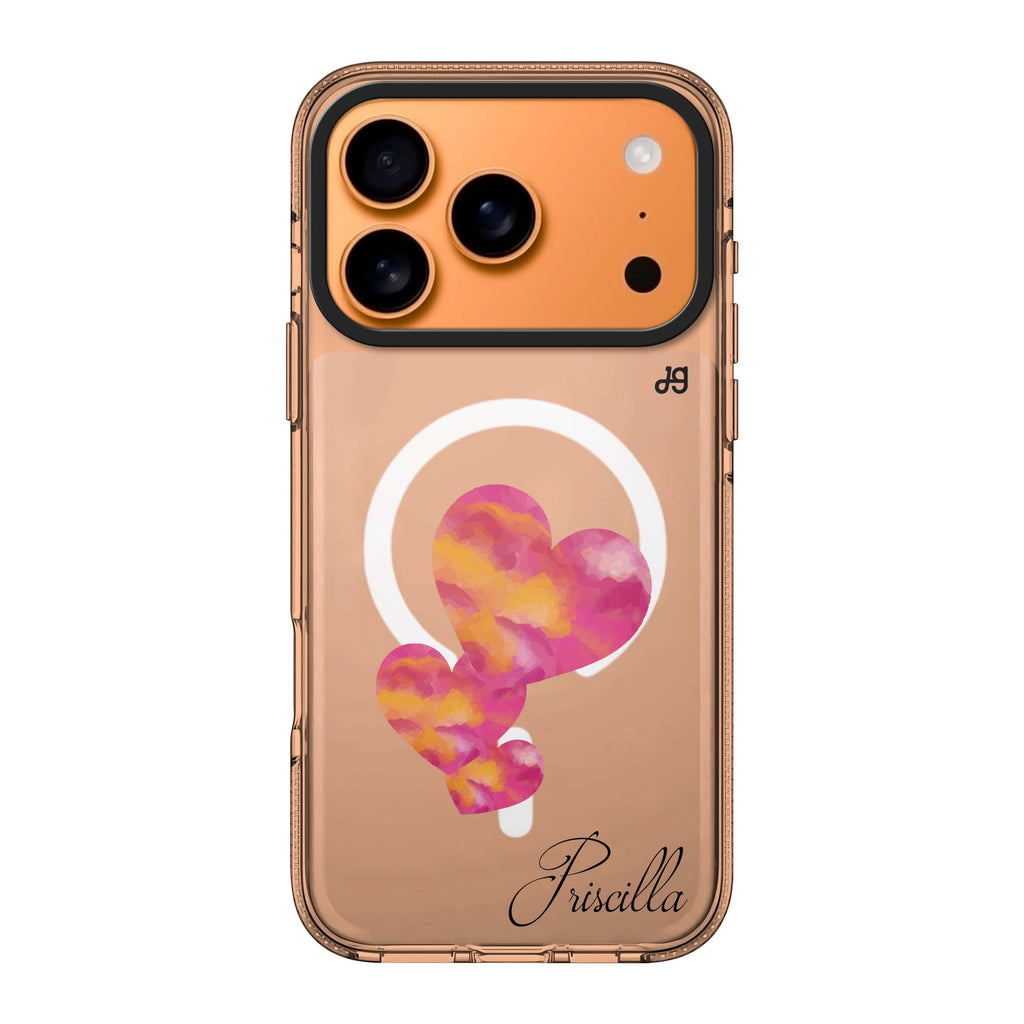 Red Hearts Style 1 personalized name red heart romantic Valentine iPhone 17 Pro Max ultra clear case