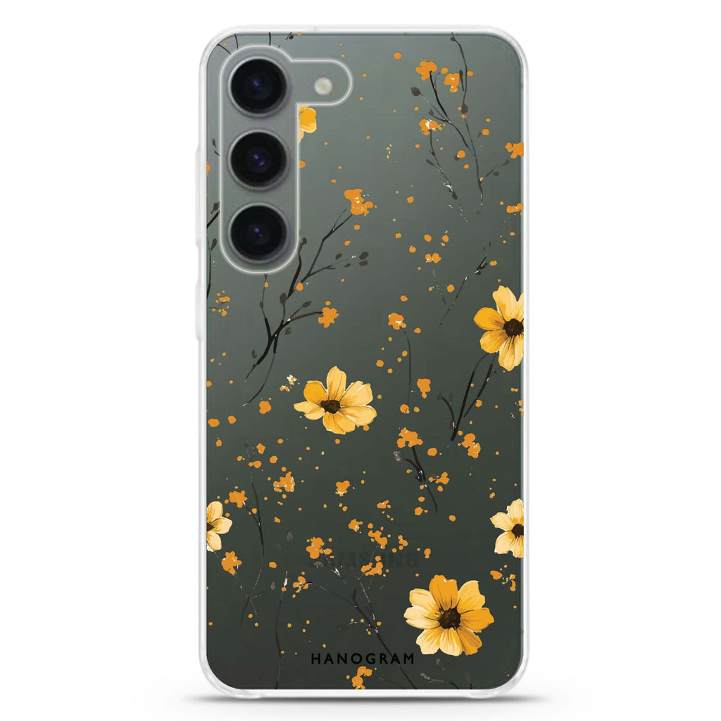 Golden Whisper ultra-clear case for Samsung Galaxy S23/S22, front view