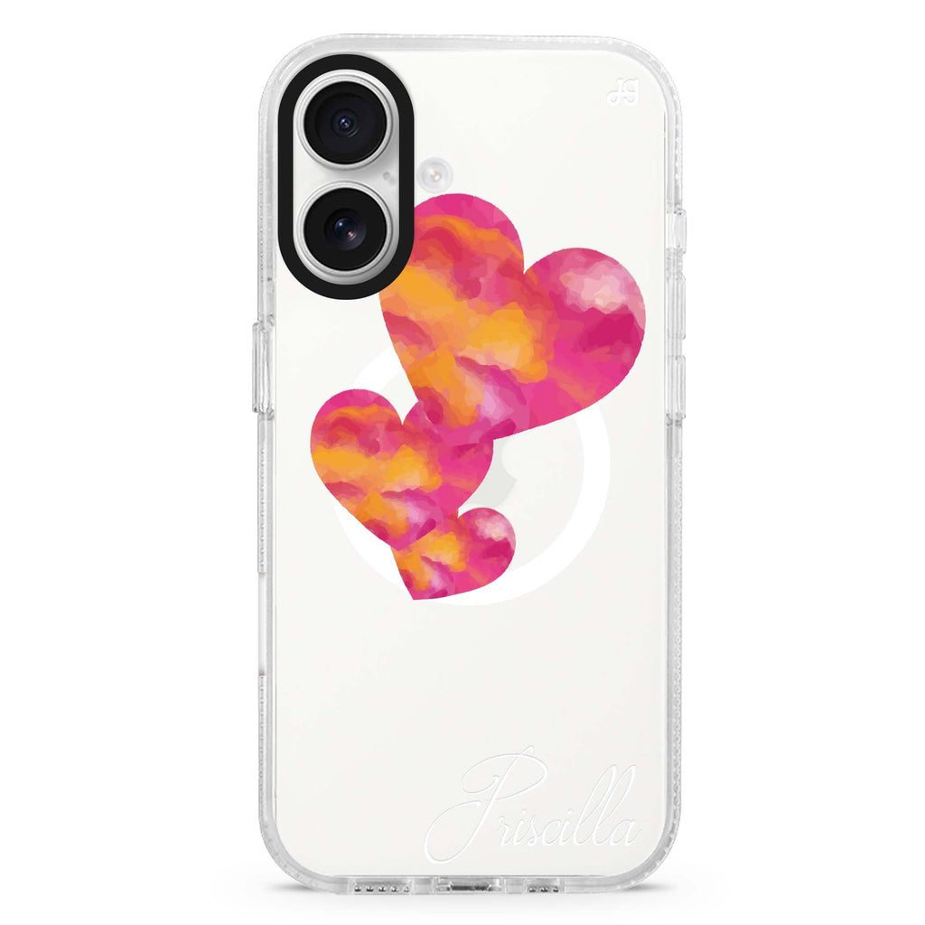 Red Hearts MagSafe Compatible iPhone 16 Ultra Clear Case - Personalized and Stylish Protection