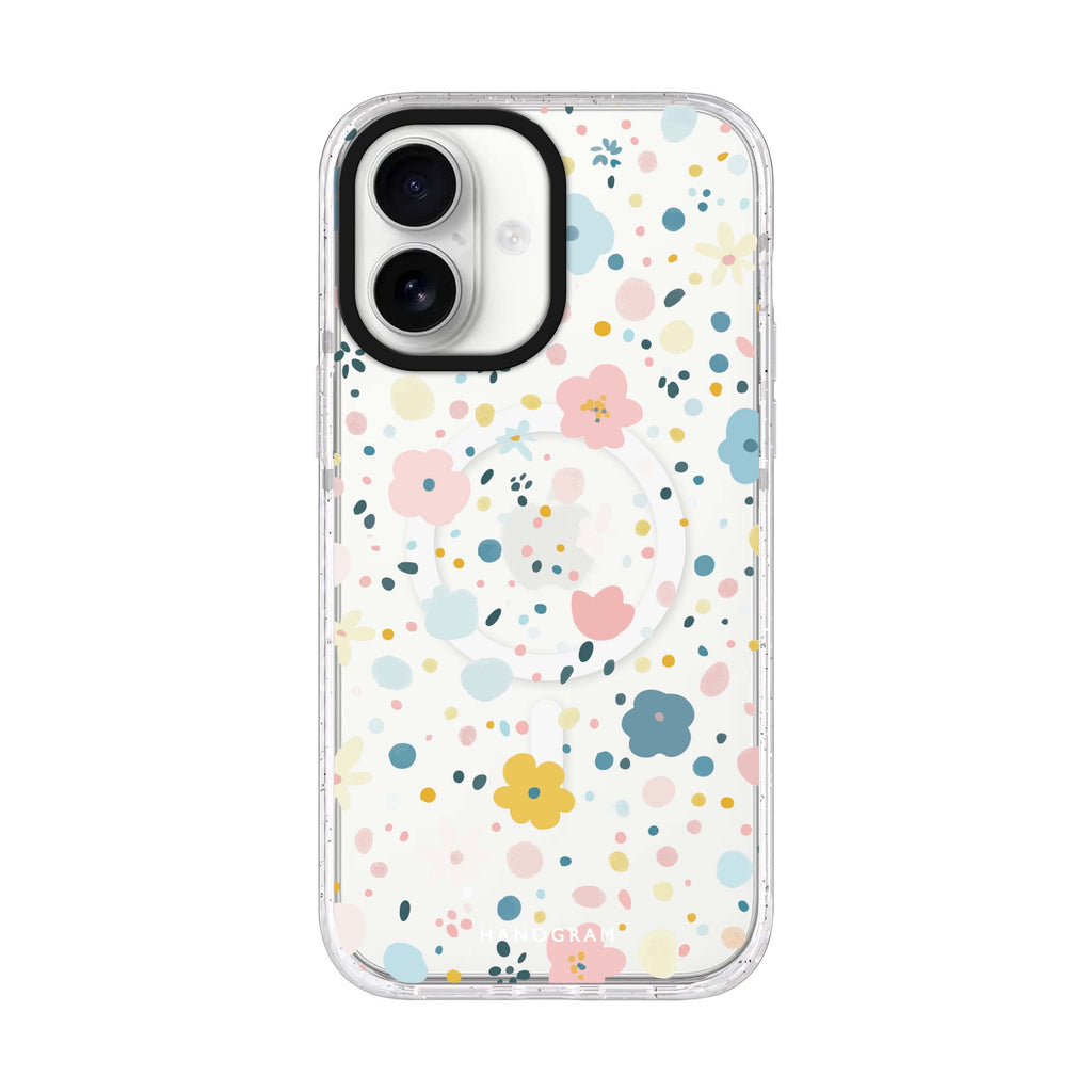 Sugar Bloom iPhone 17 ultra clear MagSafe case, front product view