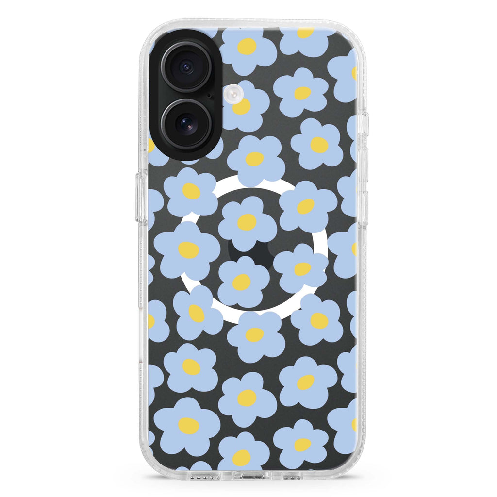 Flowers Pattern MagSafe Compatible iPhone 16 Ultra Clear Case - Personalized and Stylish Protection