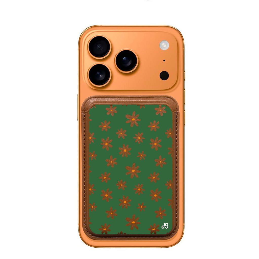 Flowers Pattern MagSafe wallet for iPhone, slim magnetic card holder, main view