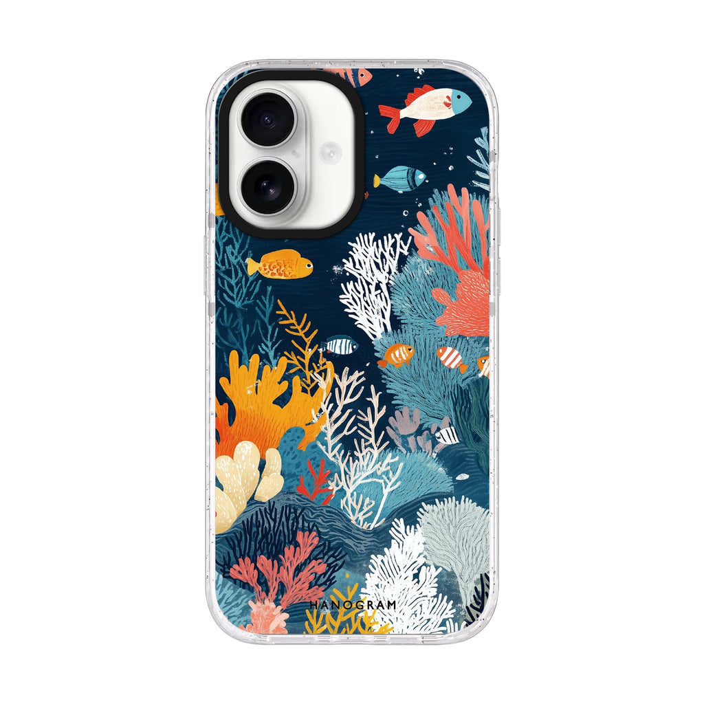 Coral Carvings iPhone 17 ultra clear MagSafe case, front product view