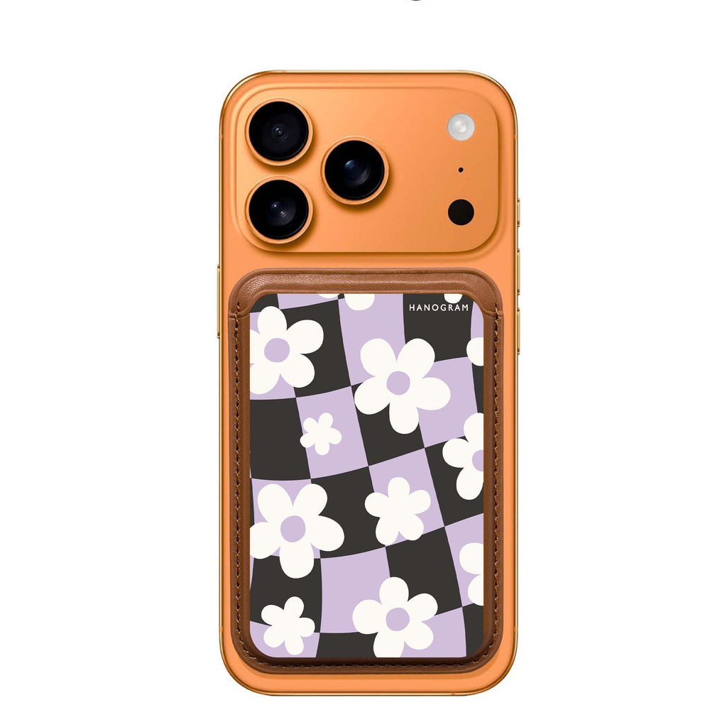 Flowers Pattern MagSafe wallet for iPhone, slim magnetic card holder, main view