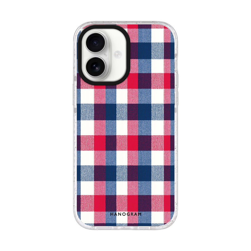 Patriot Plaid iPhone 17 ultra clear MagSafe case, front product view