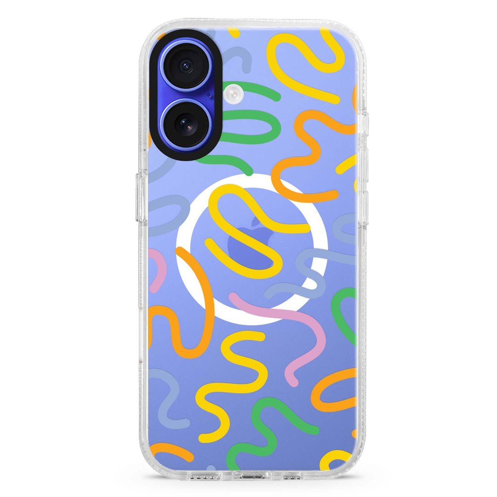Abstract Doodles MagSafe Compatible iPhone 16 Ultra Clear Case - Personalized and Stylish Protection