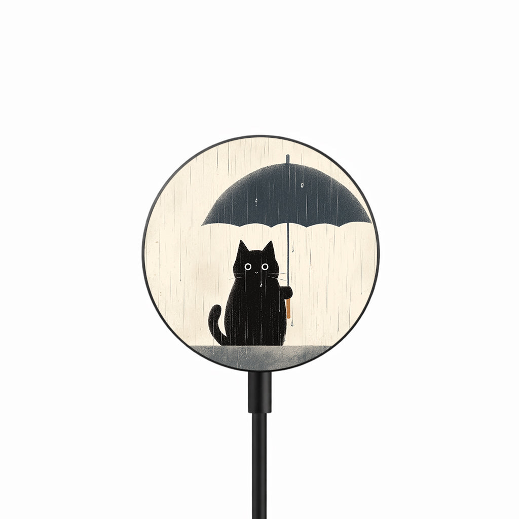 Rainy Cat Day 25W Qi2.2 magnetic wireless charger front view