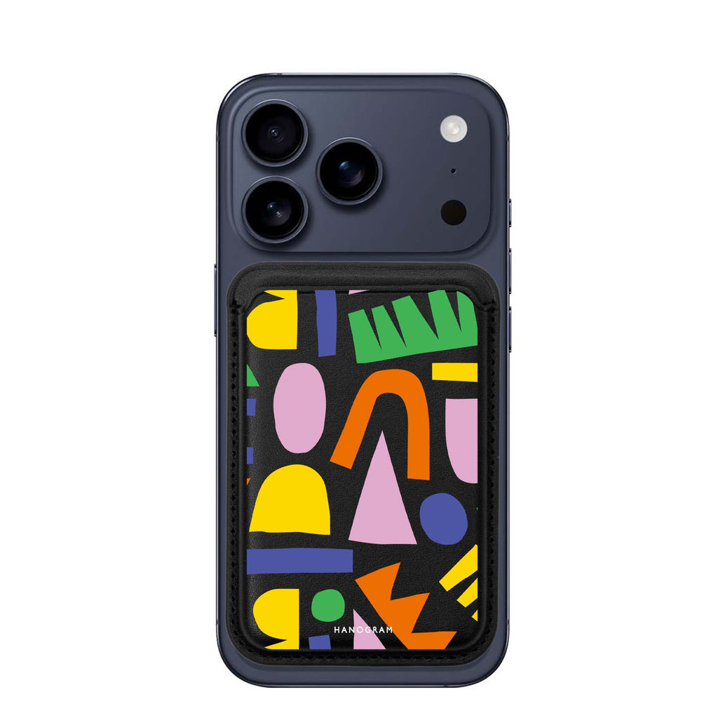 Abstract Doodles MagSafe wallet for iPhone, slim magnetic card holder, main view