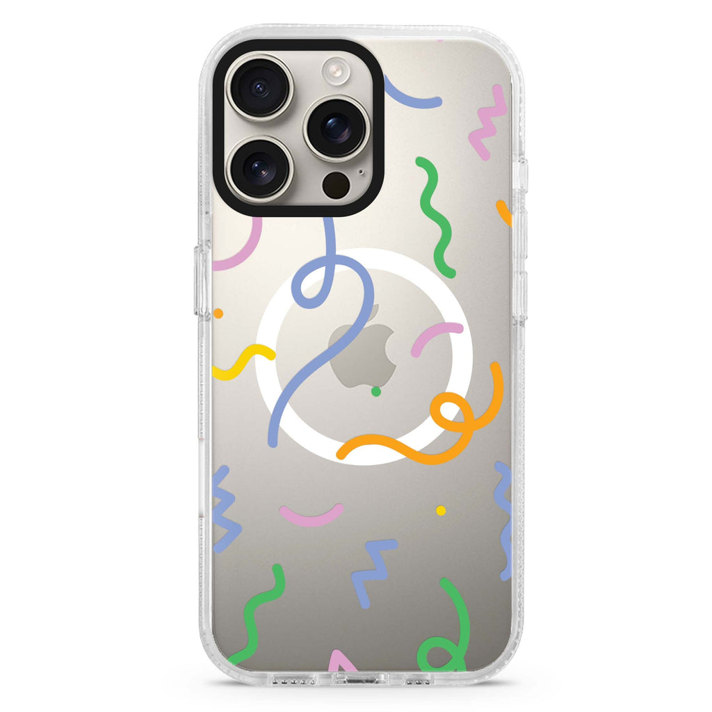 Abstract Doodles MagSafe Compatible iPhone 16 Pro Ultra Clear Case - Personalized and Stylish Protection