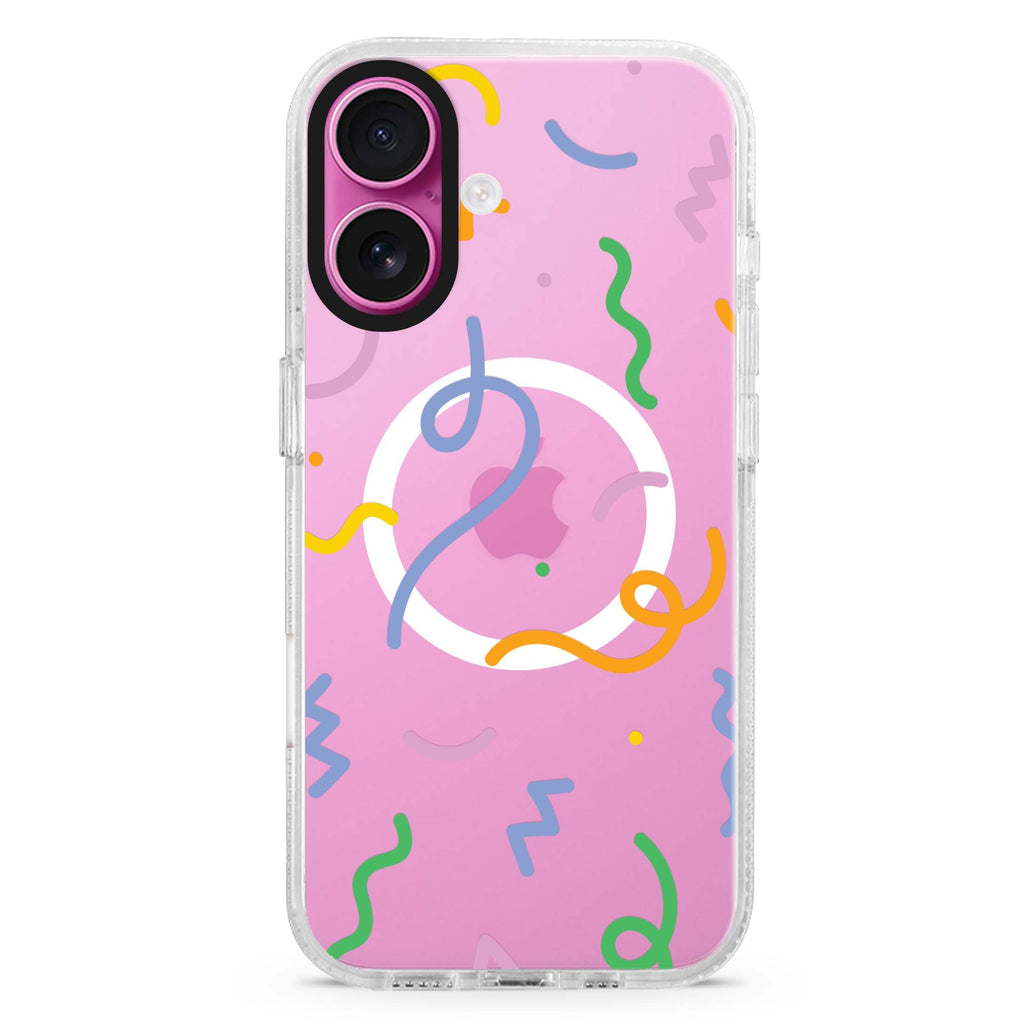 Abstract Doodles MagSafe Compatible iPhone 16 Ultra Clear Case - Personalized and Stylish Protection