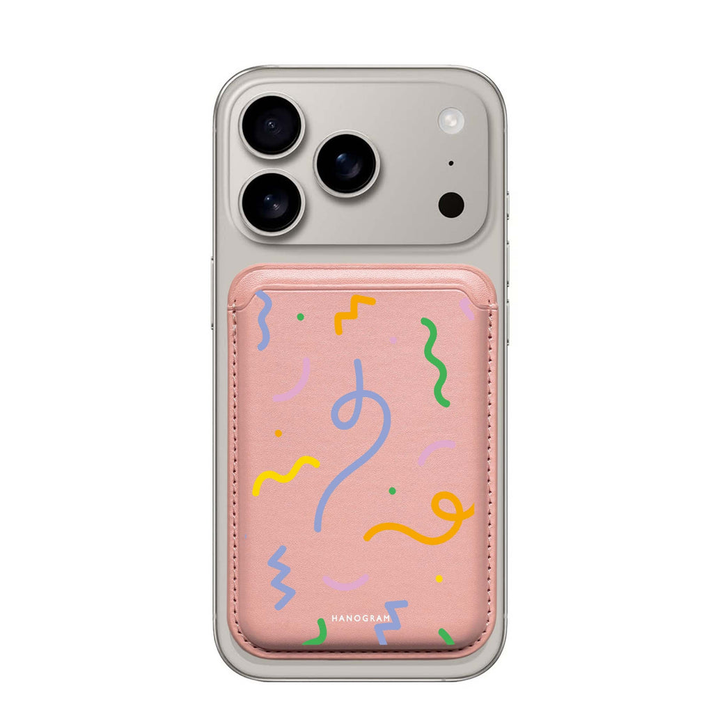 Abstract Doodles MagSafe wallet for iPhone, slim magnetic card holder, main view
