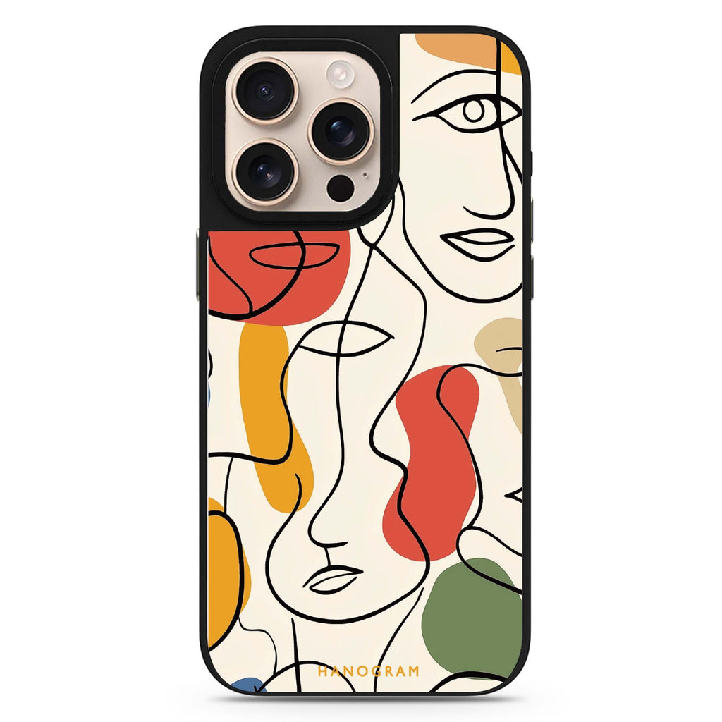 Faces of Joy MagSafe compatible mirror case for iPhone 16/15/14 Pro Max and Pro, main view