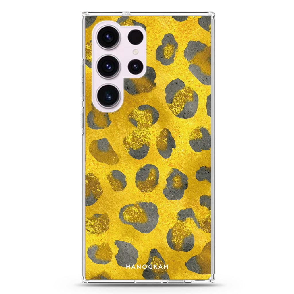 Golden Luxe Leopard Samsung Galaxy S26/S25/S24/S23/S22 Ultra ultra clear case, transparent design, main view