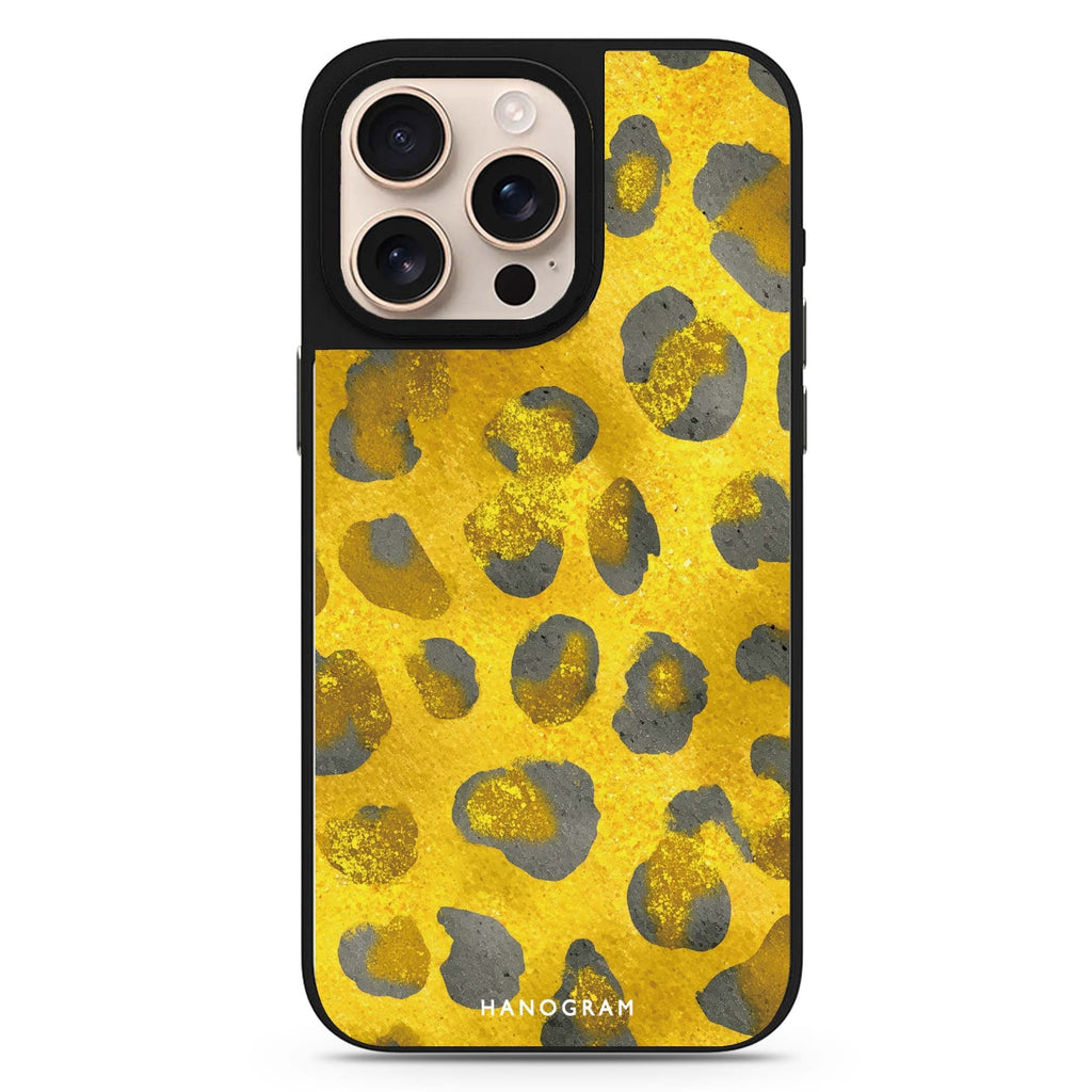Golden Luxe Leopard MagSafe compatible mirror case for iPhone 16/15/14 Pro Max and Pro, main view