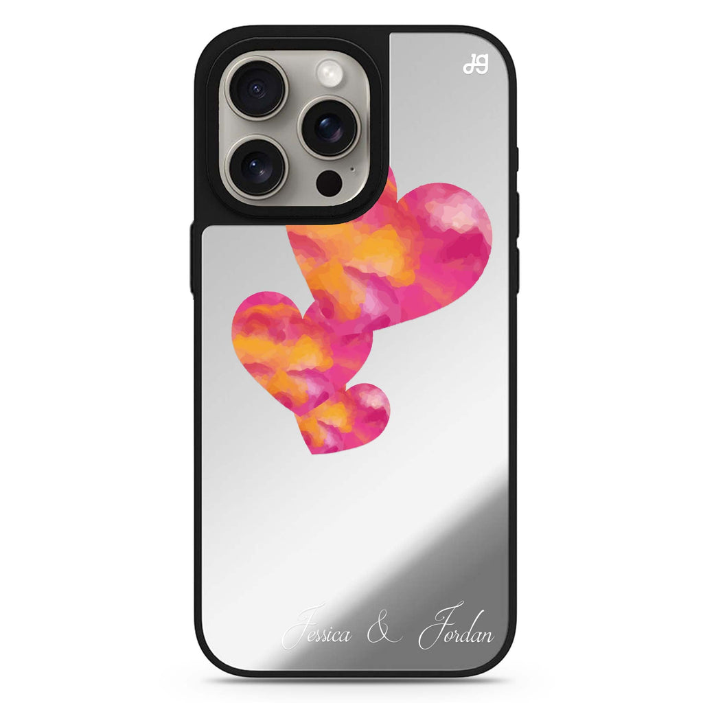 Red Hearts #2 personalized name MagSafe mirror case for iPhone 16/15/14 Pro Max and Pro, main view