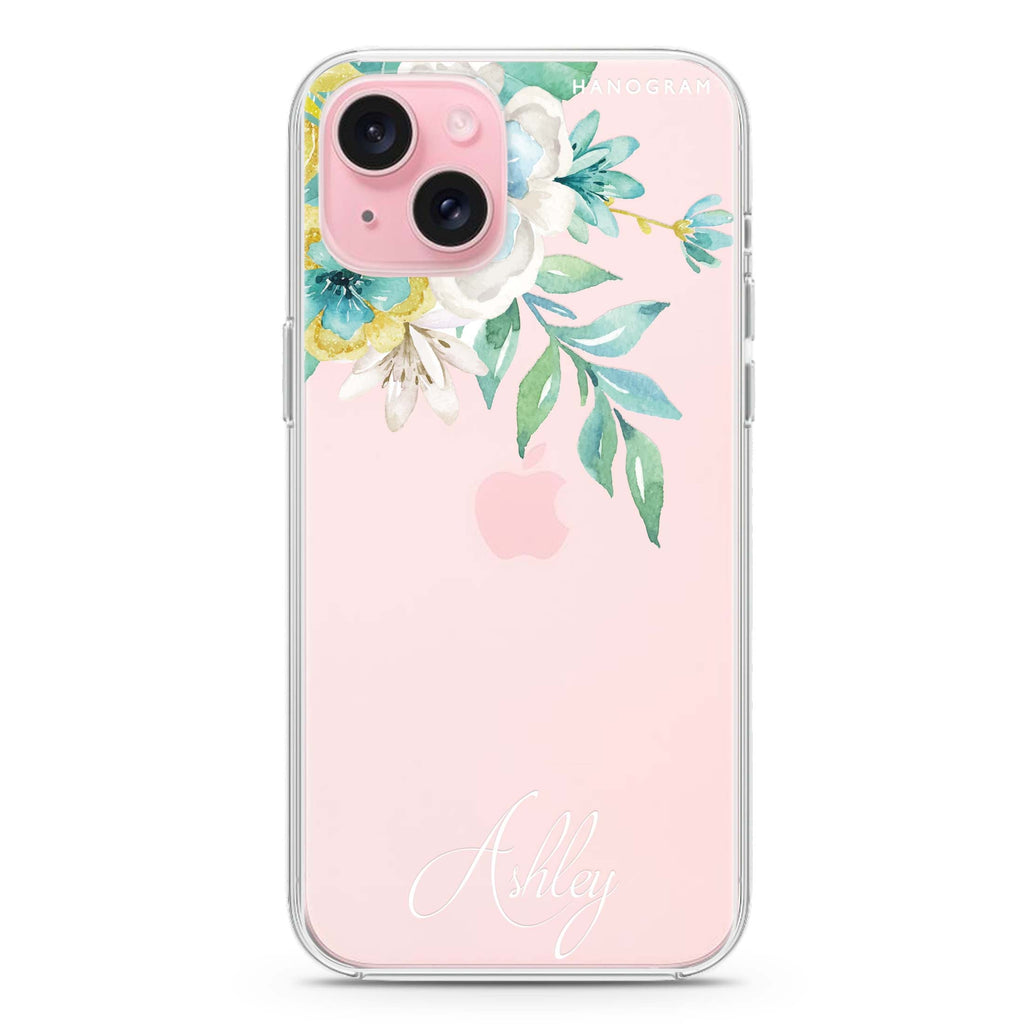Watercolor Flowers iPhone 15 plus Ultra Clear Case