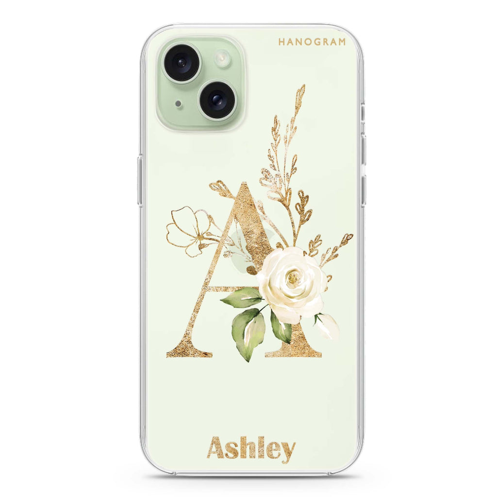 Golden Floral Monogram iPhone Ultra Clear Case