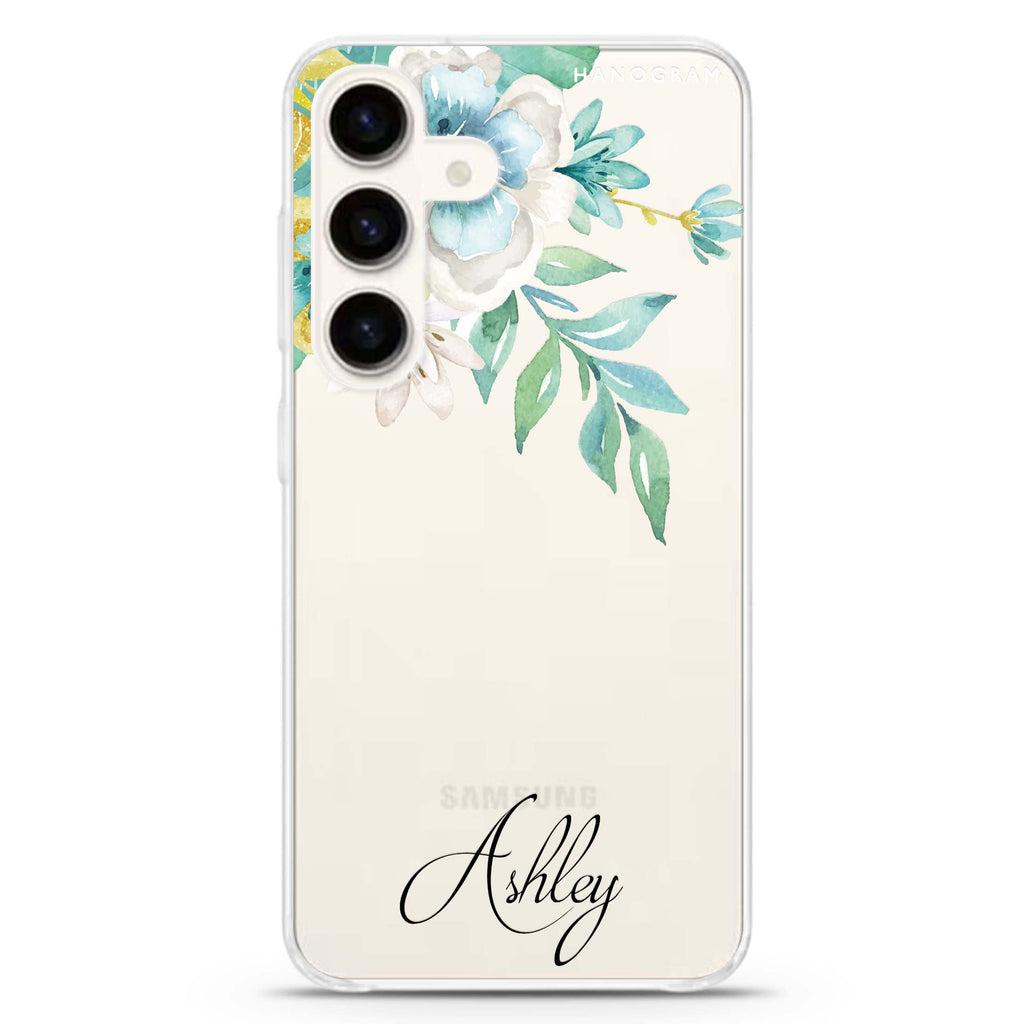 Watercolor Flowers Samsung Galaxy Ultra Clear Case