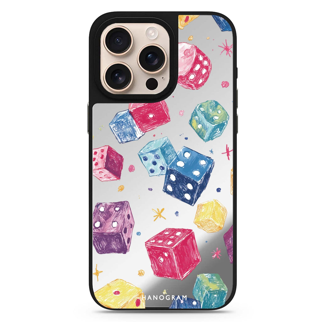 Lucky Scribbles sleek reflective design iPhone 16/15/14 Pro Max & Pro mirror case